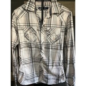 BKE MENS Plaid Shirt Small Western Snap Up Standard Fit